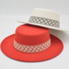 Jacquard Pattern Bands Felt Boater hats