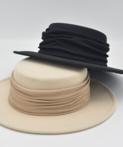 Stylish Pleat Folded Faric Felt Boater hats