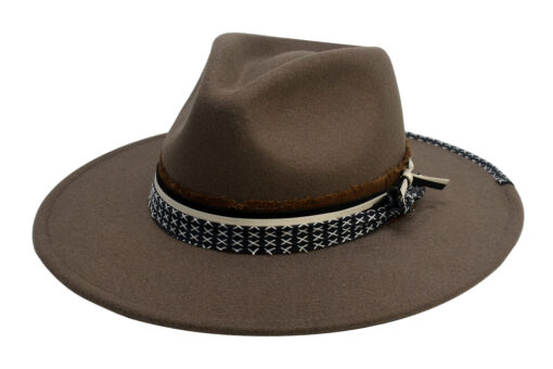 Tribe Pattern Men's Wide Brim Fedora Winter Hats